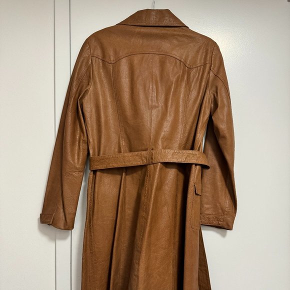 Vintage Leather Trench Coat - Picture 4 of 6
